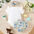 thumbnail image 4 of Kaprioy Baby Girl Easter Outfit My First Easter Romper Bunny Ruffle Skirt Dress Headband Set Cute Spring Clothes Girls Easter Outfits, 4 of 9