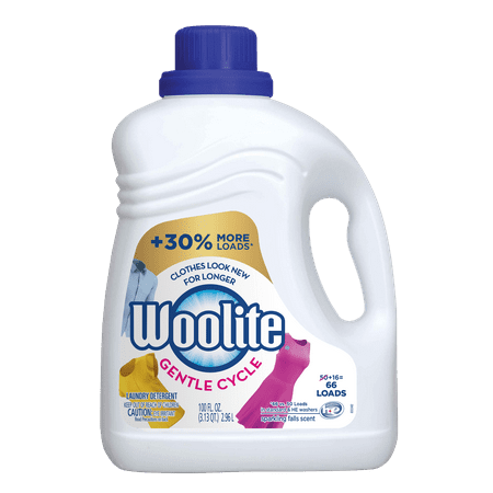 Allens Naturally Detergent - Woolite GENTLE CYCLE Liquid Laundry Detergent, 100oz Bottle, With Color Renew, HE & Regular Washers