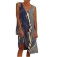 thumbnail image 2 of Robes d'Été pour Femmes Décontractées à Col en V Imprimées Robe Débardeur Dames Sans Manches Robes de Plage, 2 of 7