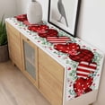 thumbnail image 4 of Valentine's Day Table Runner 108 Inches Long Farmhouse Dress Scarves, Red Strip Plaid Love Eucalyptus Watercolor Dining Tablerunner for Coffee Table/Kitchen Island/Party Décor, 13" x 108", 4 of 8