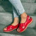 thumbnail image 4 of Miluxas Womens Sandals Dressy Summer Open Toe Shoes Flat Strappy Sandals Comfort Ladies Sandals Red 9.5(43), 4 of 7