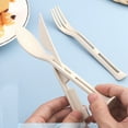 thumbnail image 4 of 4 juegos de cuchillos, tenedores y cucharas para niños de paja de trigo, vajilla portátil tres en uno, vajilla para estudiantes, 4 of 7