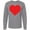 AC-Heather Grey, variant on Inktastic Red Heart Long Sleeve T-Shirt