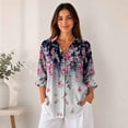 thumbnail image 4 of Women's Long Sleeve Button Down Shirt Casual Printed Blouse, 4 of 5