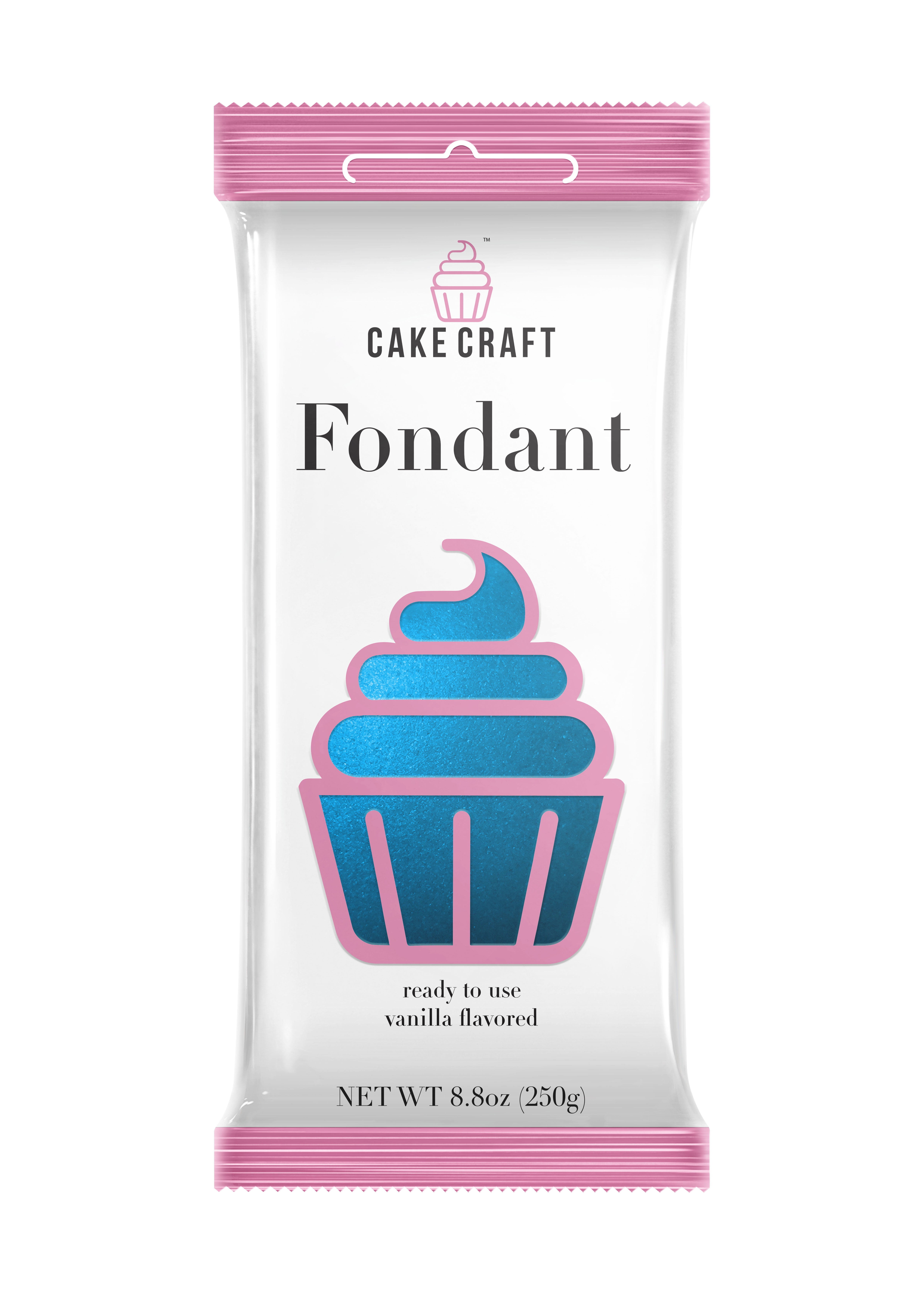 Cake Craft Fondant, Electric Blue Fondant Icing, Vanilla Flavored, 8.8 oz