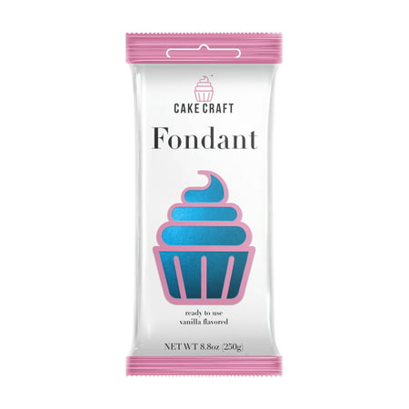 Cake Craft Fondant, Electric Blue Fondant Icing, Vanilla Flavored, 8.8 oz