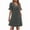 Gray, variant on Summer Dress Sevevn Women's Summer Solid Color V-Neck Dress With Pockets And Ruffle Short Sleeved Skirt