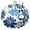 Blue Pioneer Flower-8, variant on Blue Pioneer Flower Round Tablecloth 60" X 60",Wrinkle Wipeable Table Cloth for Kitchen Dining Room Picnic Patio Party