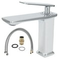 thumbnail image 1 of Grifo de lavabo de estilo nórdico, grifo mezclador de agua fría y caliente con un solo orificio, mango largo para baño G1/2, 1 of 10