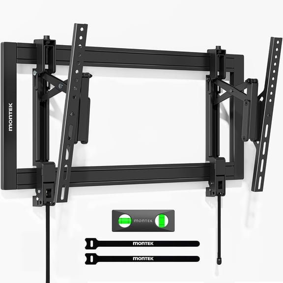 monTEK Heavy Duty Tilting TV Wall Mount for 37–90 Inch TVs up to 200 lbs, Low Profile TV Bracket with Tilt & Swivel, 6.8" Extension, Fits 16/18/24" Studs, Max VESA 600x400mm, Black
