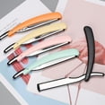thumbnail image 4 of Stainless Steel Straight Edge Haircut Razor Folding Straight Razor Single Edge Replaceable Blade Fits All Double Edge Razor Blades, 4 of 5