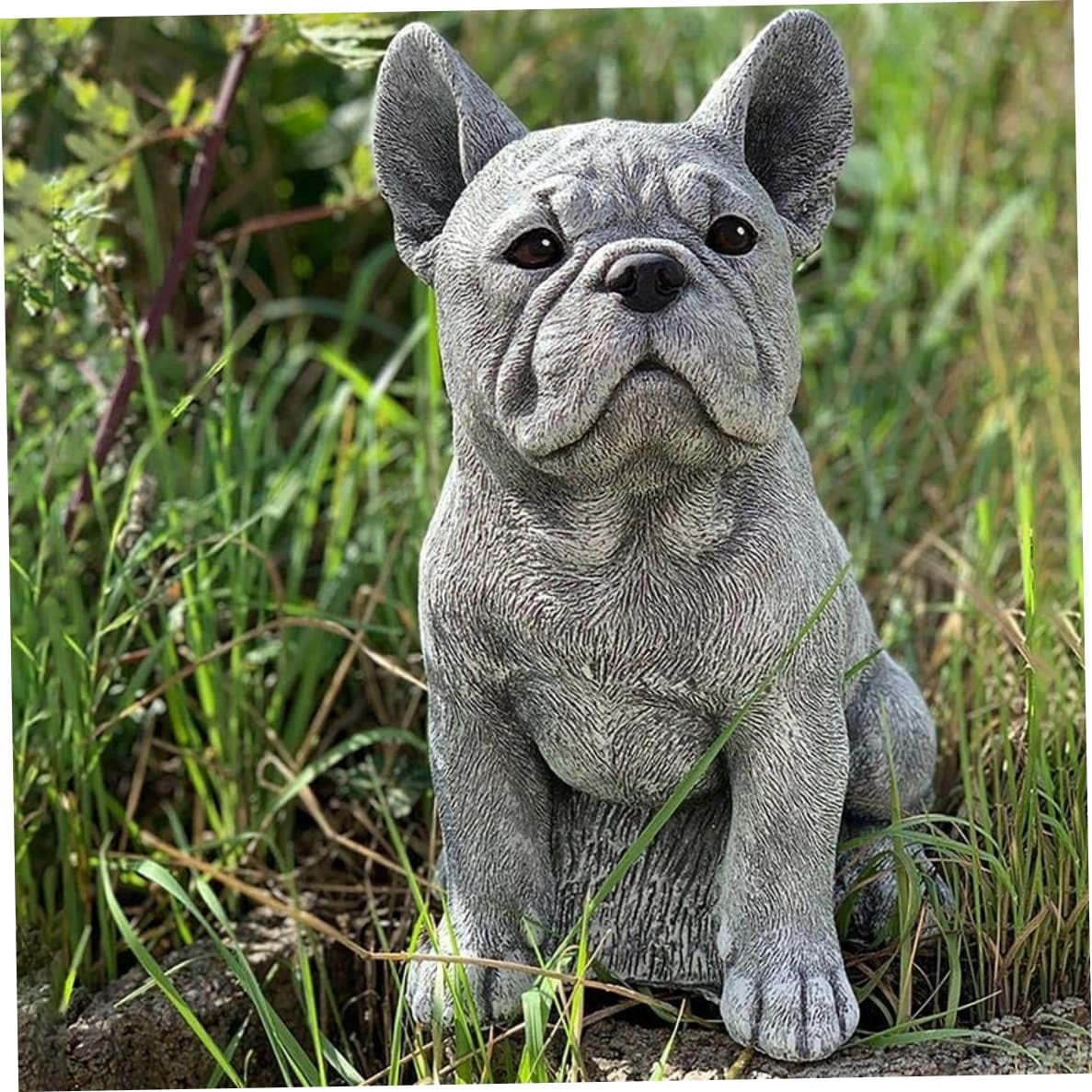 French Bulldog Resin Statue Garden Decor Indoor Outdoor Sculpture