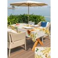 thumbnail image 6 of 60x102 Inch Outdoor Tablecloth with Umbrella Hole Zipper Rectangle Spring Floral Rectangular Tablecloths Waterproof Watercolor Forsythia Flowers Hummingbirds Beige Patio Table Cover for Picnic, 6 of 8