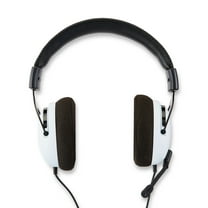 onn. PlayStation Wired Video Game Headset with 3.5mm Connector, Flip-to-Mute Mic, Lightweight Steel and 40mm Speakers - Black and White