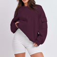 thumbnail image 2 of AherBiu Oversized Sweatshirts for Women Crew Neck Long Sleeve Fleece Lined Pullover Tops Basic Fall Clothes, 2 of 6