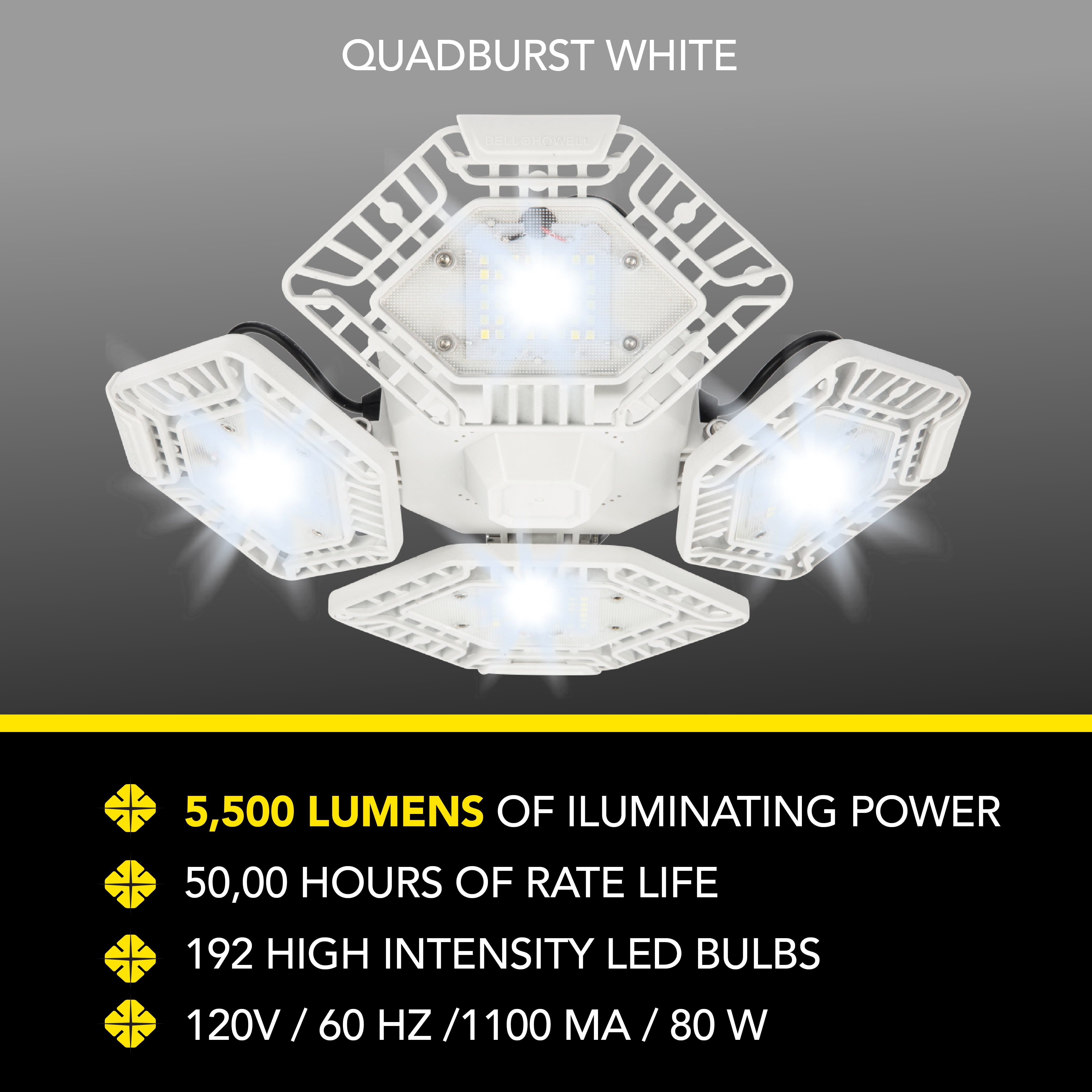 Lampe à DEL multidirectionnelle QuadBurst, comme à la télé