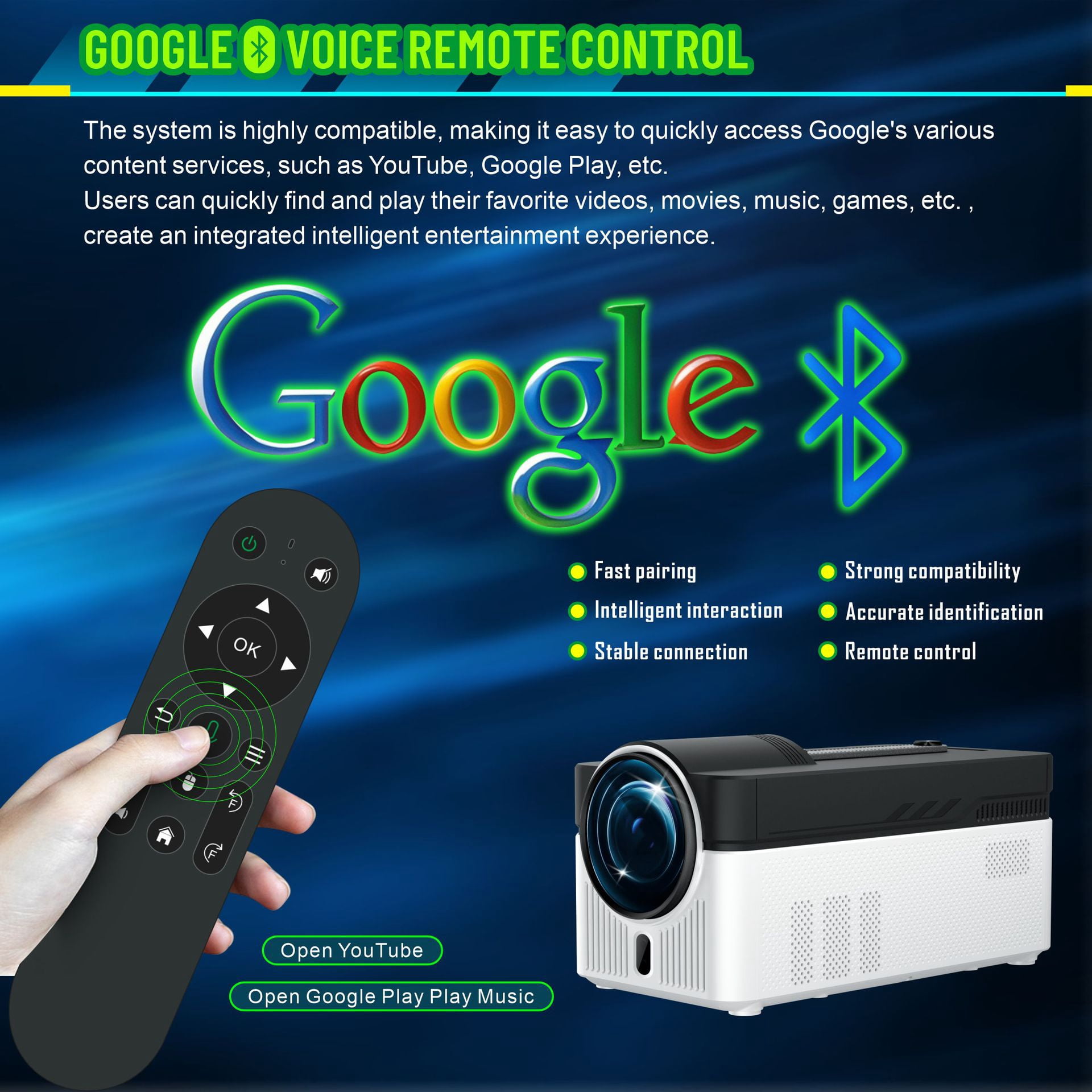 Ultra Short Throw 1080P Projector, 700 ANSI Lumens Smart Home Theater Projector with Android 11, WiFi 6 & Bluetooth 5.4, 2GB RAM 32GB ROM, Auto Electric Focus, 0.6:1 Throw Ratio, 40-200 Inch Display,