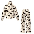 thumbnail image 6 of Uorisanigo Cute Dachshund Two Piece Sets for Women Lounge Sets Mock Neck Tops Wide Leg Pants Vacation Travel Airport Outfits Fall Outfits Plus Size Drawstring Lounge Wear Jogger Set, 6 of 8