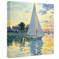 thumbnail image 2 of Sailing Sailboat Canvas Wall Art for Living Room Bedroom Bathroom, Oil Painted Sunset Ocean Houses Canvas Art Wall Decor, Artwork for Walls Home Office Decor, 8"x8", 2 of 9