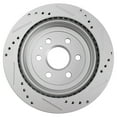 thumbnail image 4 of TRQ Rear Performance Brake Rotors Set Vented Premium G-Coated Cross Drilled & Slotted Fits Select 2010-2016 Cadillac SRX, 4 of 6