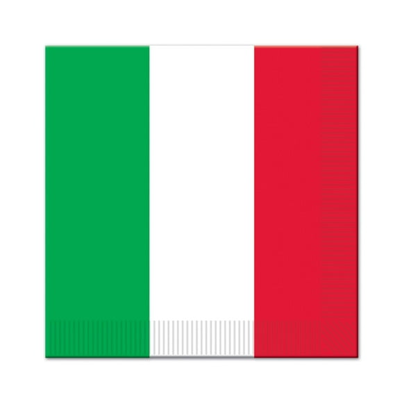 192 Pack Beistle Red - White/Green Party Luncheon Napkins