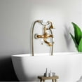 thumbnail image 5 of Vintage Bathtub Mixer With Blue And White Ceramic Dual Handles, Vintage Bathtub Mixer With Brass Shower Faucet, Bathtub Faucet With Brass Manual Shower, 5 of 5