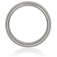 thumbnail image 3 of Titanium 8mm Beaded Edge Plain Classic Wedding Band Ring, 3 of 9
