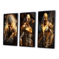 thumbnail image 3 of Designart "Fierce Superhero Valor Unleashed" Superheros Framed Wall Art Set Of 3 - Yellow Superheros Frame Canvas Set For Living Room Decor, 3 of 6