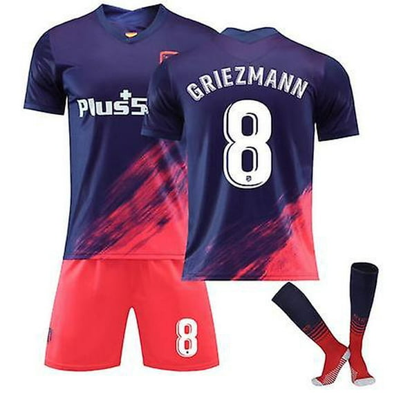 2022 New Soccer Jerseys Suit 9# Suarez 10# Correa 7# Joao Felix 8# Griezmann Short Sleeve Sport Running Football Uniforms Set With Sock For Men And Wo