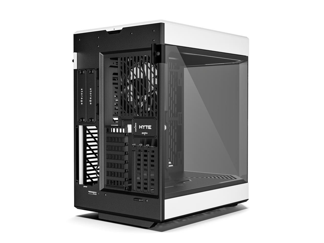 HYTE Y60 Modern Aesthetic Dual Chamber Panoramic Tempered Glass Mid-Tower  ATX Computer Gaming Case with PCIe 4.0 Riser Cable Included, White 