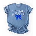 thumbnail image 3 of Trendy Lions Floral Shirt for Women and Teens Cute Blue Bow Sports Tee Blue Jean Shirt Adult Large, 3 of 4