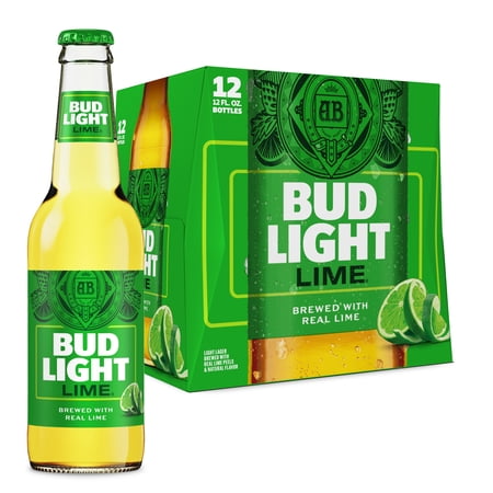 Bud Light Lime American Light Lager Beer 12 Pack 12 fl oz Glass Bottles 4.2% ABV