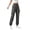 Dark Gray, variant on Ghalytn Women's Elastic Waist Cargo Jogger Pants - Multi-Pocket Tapered Ankle Cuff Casual Outdoor Bottoms