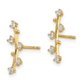 thumbnail image 2 of Primal Gold 14 Karat Yellow Gold Bar with Cubic Zirconia Post Earrings, 2 of 5