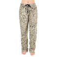 thumbnail image 1 of Pantalones de pijama Augper para mujer, cómodos, con estampado de leopardo, bolsillos y cordón de algodón., 1 of 4