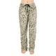 thumbnail image 1 of Pantalones de pijama Augper para mujer, cómodos, con estampado de leopardo, bolsillos y cordón de algodón., 1 of 4