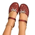 thumbnail image 4 of Willtoo Women's Jelly Shoes Slip on Mules Sandals Pointy Square Toe Strap Mary Jane Slides Low Heel Hollow Out Transparent Glitter Beach Summer Vacation, 4 of 6