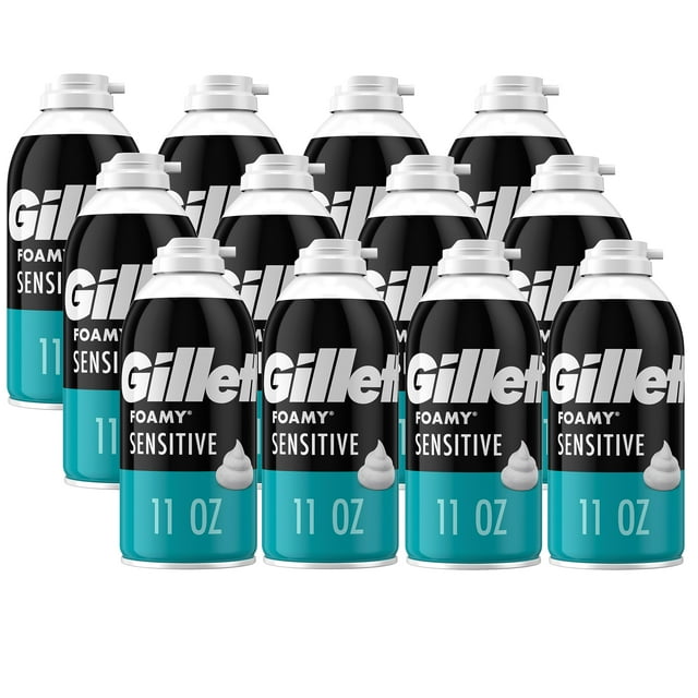 Crema de afeitar Gillette Foamy Sensitive Skin 325 ml (paquete de 12)