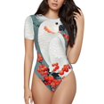 thumbnail image 1 of Balery Cockatoo Red Berries Body de cuello redondo de manga corta para mujer Tops de manga corta Tops básicos-X-Large, 1 of 7