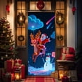 thumbnail image 3 of RuiJiao Christmas Door Cover Decoration, Polyester Holiday Door Hanging for Indoor/Outdoor, 35x71in Reusable Festive Tapestry, Merry Christmas Party Classroom Decor, Easy Install Durable Door Wrap, 3 of 9