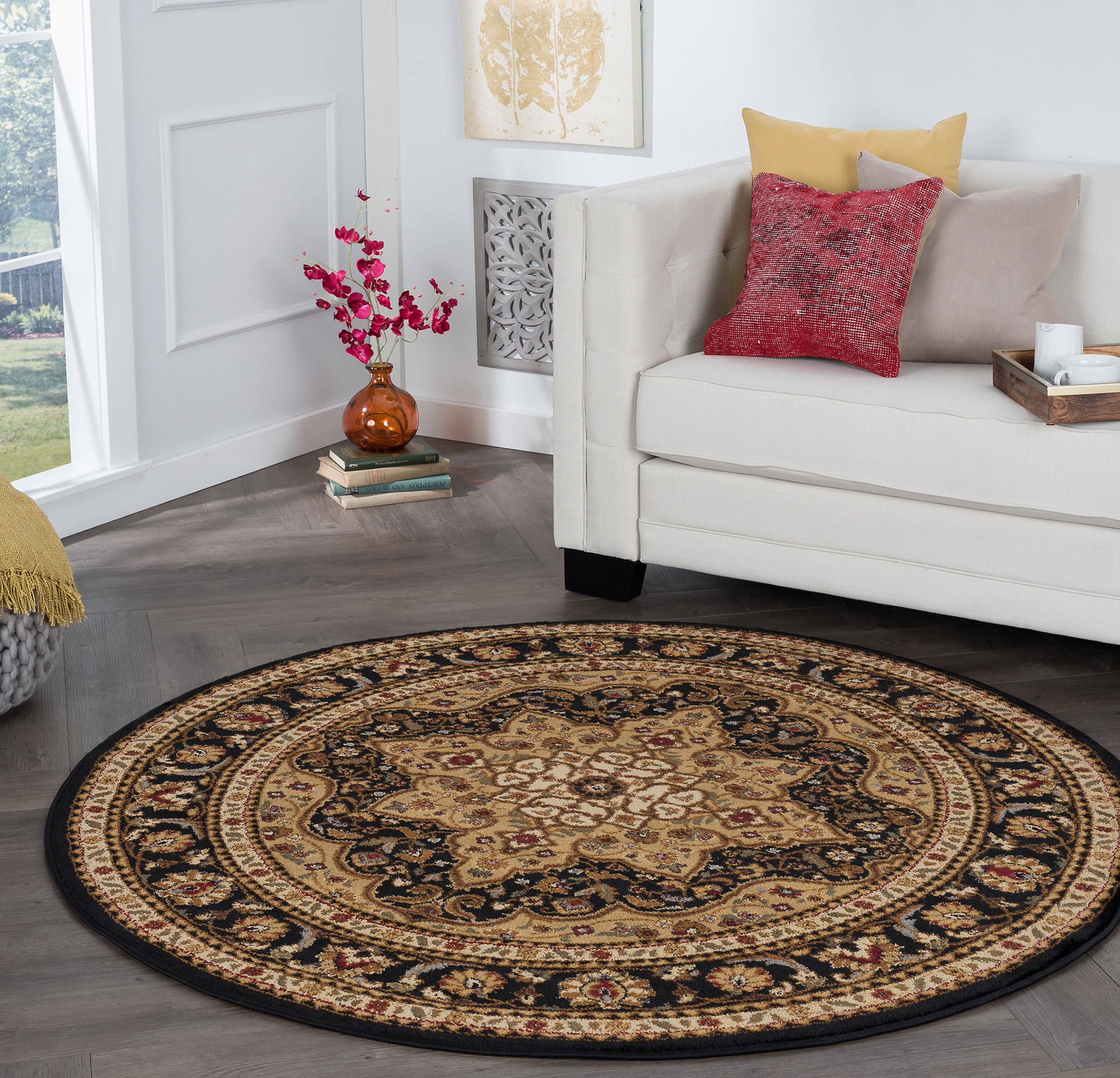 Bliss Rugs Fredes Traditional Indoor Round Area Rug