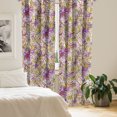 thumbnail image 2 of Ambesonne Nature Curtains, Blossoms Romantic Pattern, Pair of 28"x84", Olive Green and Pale Fuchsia, 2 of 5