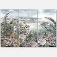 thumbnail image 2 of Designart Retro Flowers By The Sea Side Canvas Wall Art, 2 of 4