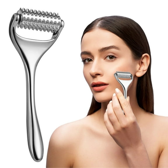 Massage Roller, Handheld Acupuncture Roller, Metal Handheld Acupressure Massager with 100 Trigger Points, Manual Massage Tool for Neck Arm Leg Foot Relief