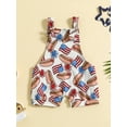 thumbnail image 3 of Hirigin 4th of July Baby Boy Girl Outfit Stars Stripes Romper Fourth of July Overalls 3 6 12 18 24 Months Memorial Day Clothes, 3 of 7