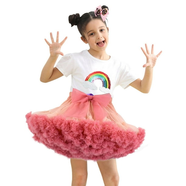 Toddler Girl Dresses Fashion Solid Color Bow Tutu Dress Kids