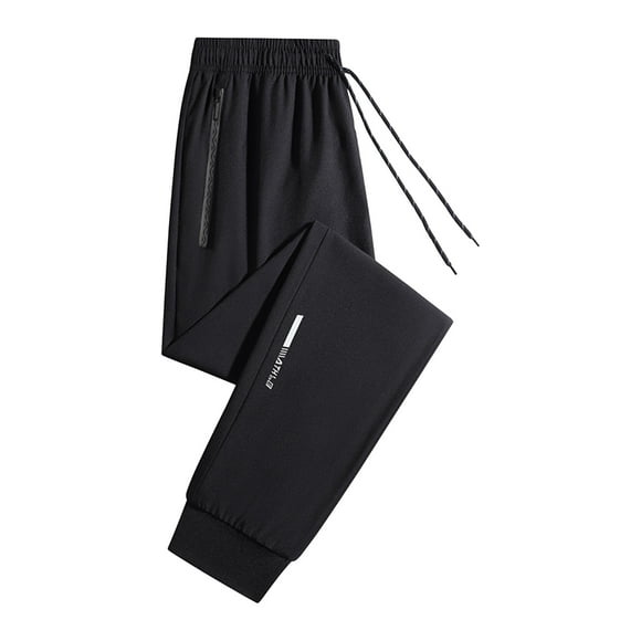 Amzcrzy Mens Pants Pants for Men Men's Casual Fashion Pocket Ankle Binding Solid Color Elastic Waist Drawstring Cropped Pants Mens Casual Pants Men's Pants
