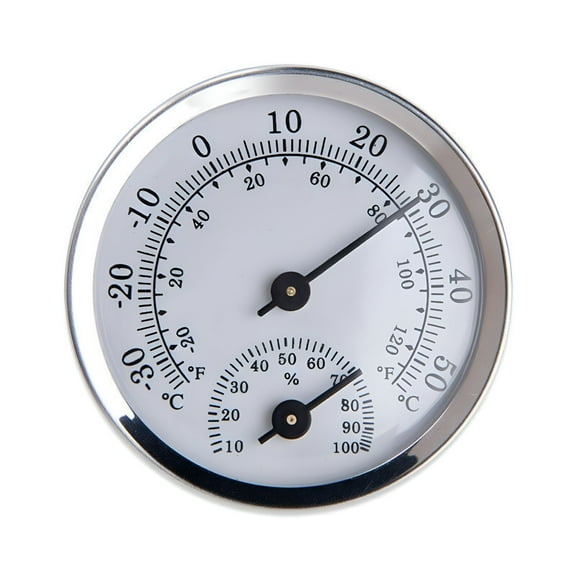 LAMIRO Indoor Outdoor Thermometer,Wall Mounted Thermometer for Patio,Pool,Garden,Greenhouse,Office Room Home Silver 2inch