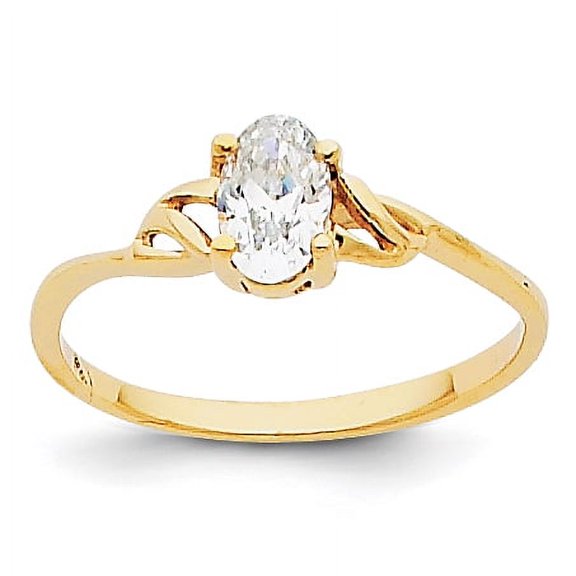 14k White Topaz Birthstone Ring