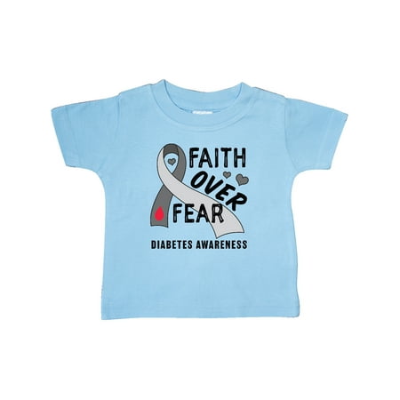 

Inktastic Diabetes Awareness Faith over Fear Gift Baby Boy or Baby Girl T-Shirt